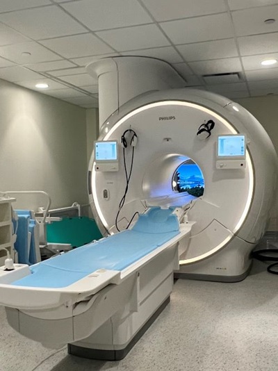 Full view of Philips Ambient Experience MRI machine. at Northern Dutchess Hospital.
